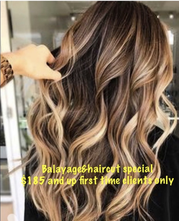 Balayage and haircut special $185 and up first time clients only